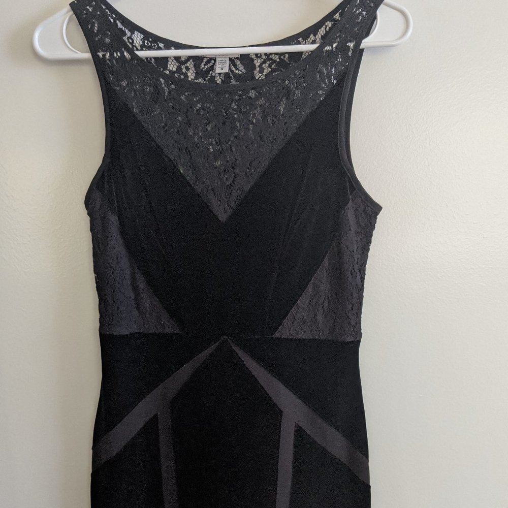 lacy, velvety little black dress